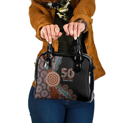 50 Years Of NAIDOC Shoulder Handbag Strong and Proud Aboriginal Dot Painting No1