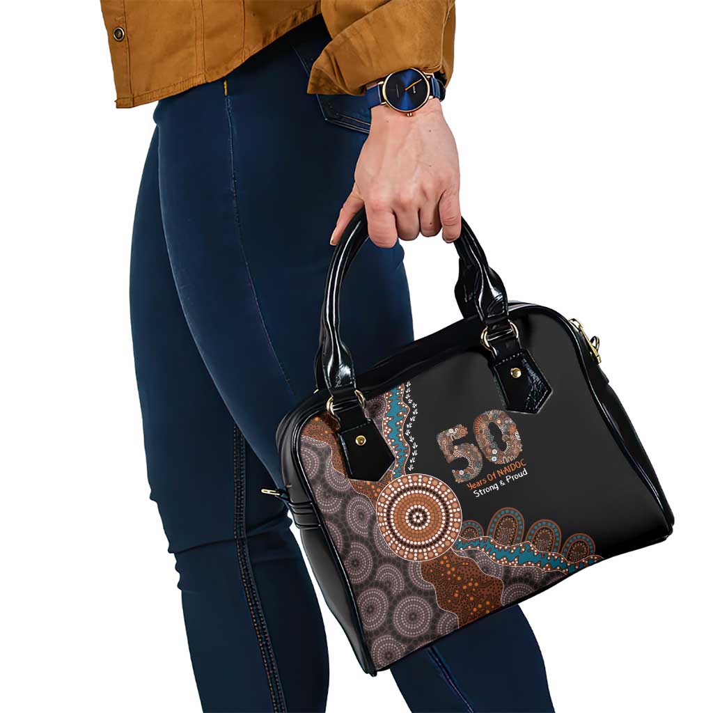 50 Years Of NAIDOC Shoulder Handbag Strong and Proud Aboriginal Dot Painting No1