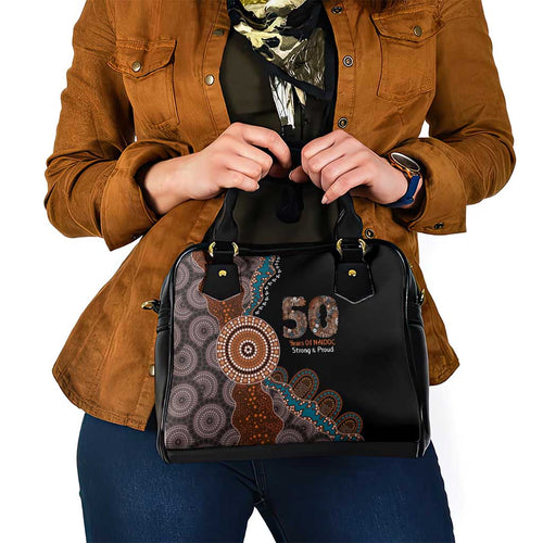 50 Years Of NAIDOC Shoulder Handbag Strong and Proud Aboriginal Dot Painting No1