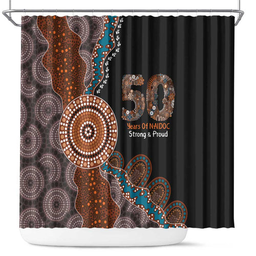 50 Years Of NAIDOC Shower Curtain Strong and Proud Aboriginal Dot Painting No1