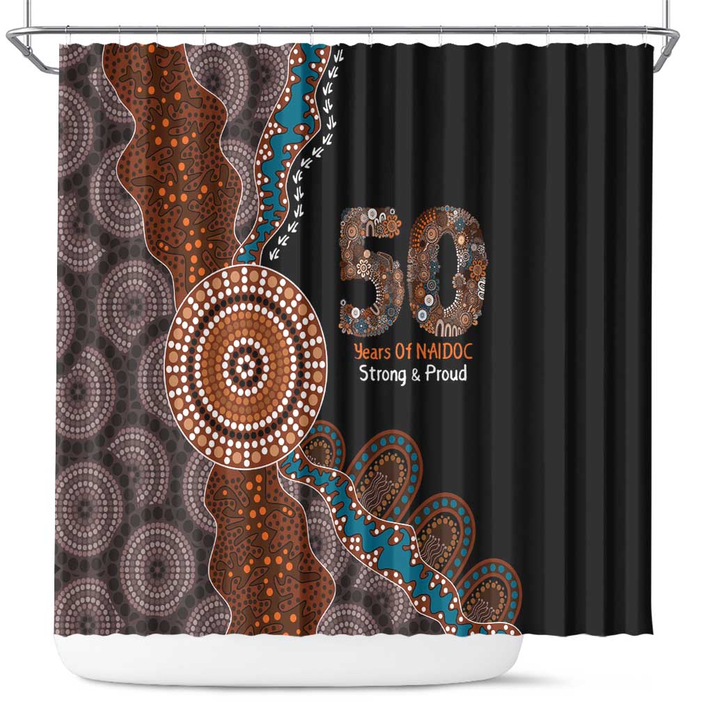 50 Years Of NAIDOC Shower Curtain Strong and Proud Aboriginal Dot Painting No1