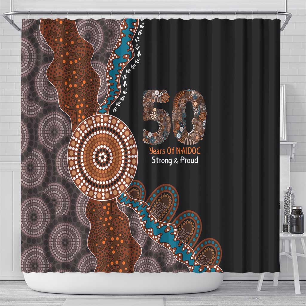 50 Years Of NAIDOC Shower Curtain Strong and Proud Aboriginal Dot Painting No1