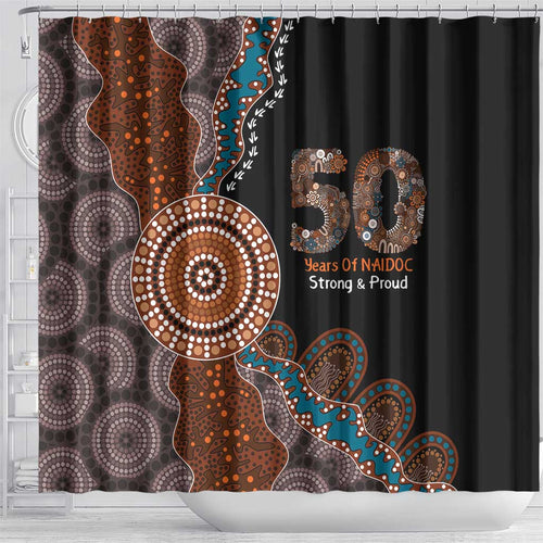50 Years Of NAIDOC Shower Curtain Strong and Proud Aboriginal Dot Painting No1
