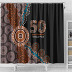 50 Years Of NAIDOC Shower Curtain Strong and Proud Aboriginal Dot Painting No1