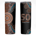 50 Years Of NAIDOC Skinny Tumbler Strong and Proud Aboriginal Dot Painting No1