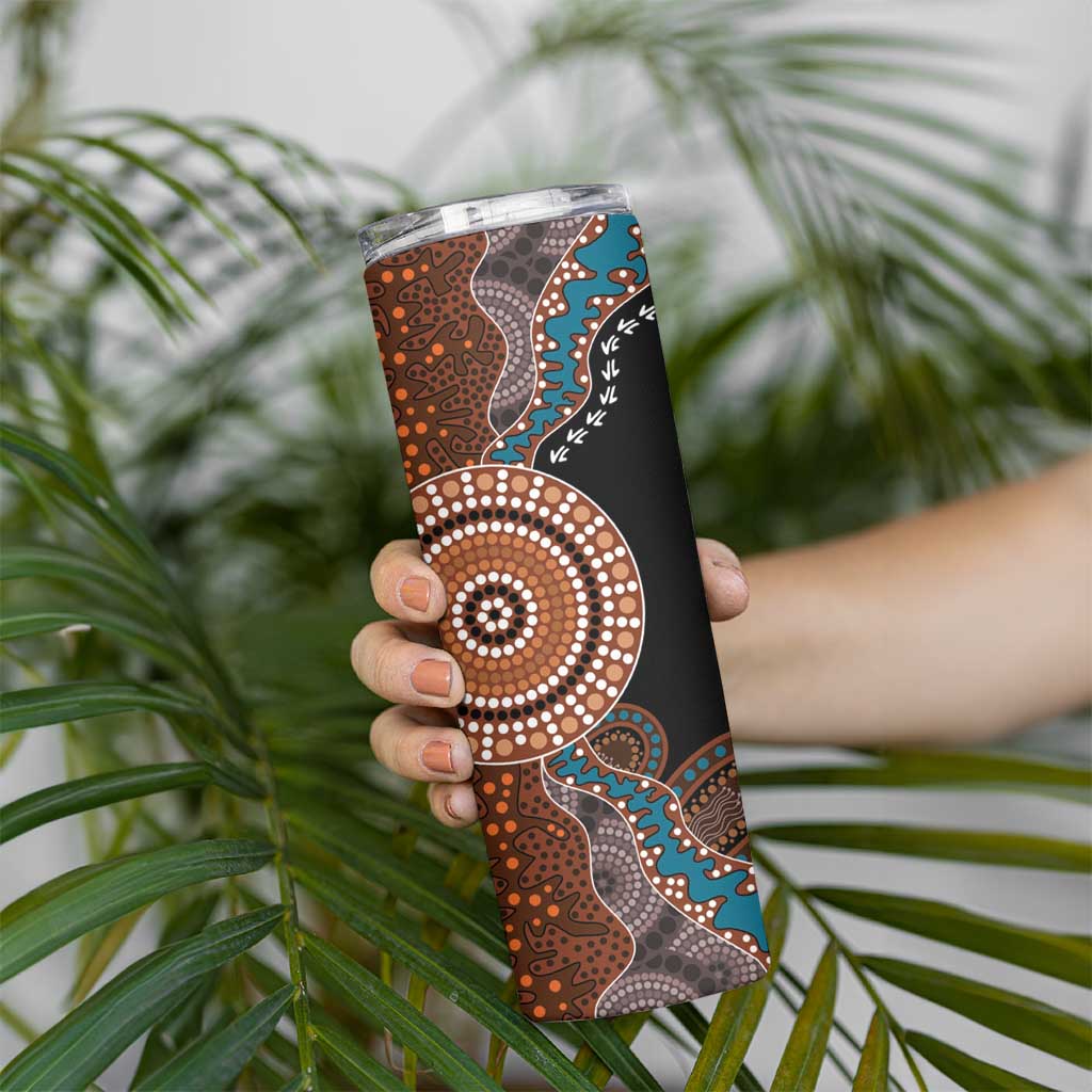 50 Years Of NAIDOC Skinny Tumbler Strong and Proud Aboriginal Dot Painting No1