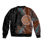 50 Years Of NAIDOC Sleeve Zip Bomber Jacket Strong and Proud Aboriginal Dot Painting No1