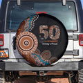 50 Years Of NAIDOC Spare Tire Cover Strong and Proud Aboriginal Dot Painting No1