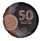 50 Years Of NAIDOC Spare Tire Cover Strong and Proud Aboriginal Dot Painting No1