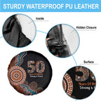 50 Years Of NAIDOC Spare Tire Cover Strong and Proud Aboriginal Dot Painting No1