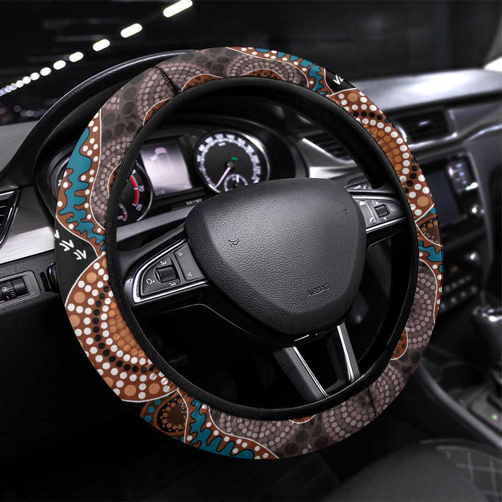 50 Years Of NAIDOC Steering Wheel Cover Strong and Proud Aboriginal Dot Painting No1