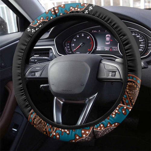 50 Years Of NAIDOC Steering Wheel Cover Strong and Proud Aboriginal Dot Painting No1