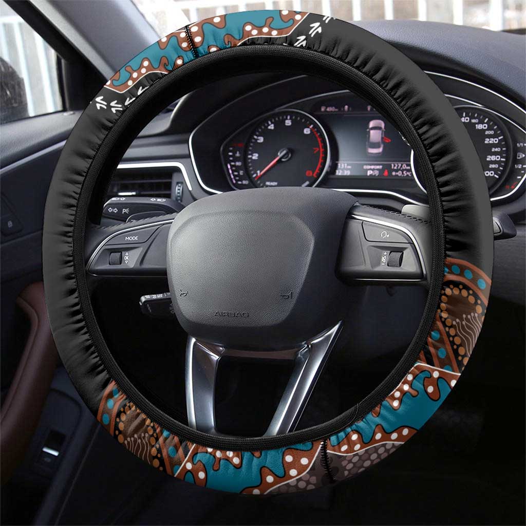 50 Years Of NAIDOC Steering Wheel Cover Strong and Proud Aboriginal Dot Painting No1