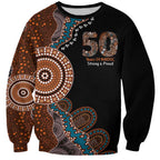 50 Years Of NAIDOC Sweatshirt Strong and Proud Aboriginal Dot Painting No1