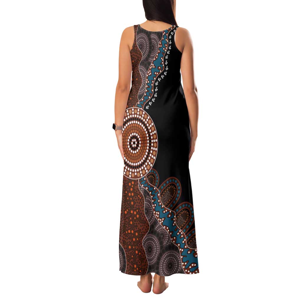 50 Years Of NAIDOC Tank Maxi Dress Strong and Proud Aboriginal Dot Painting No1