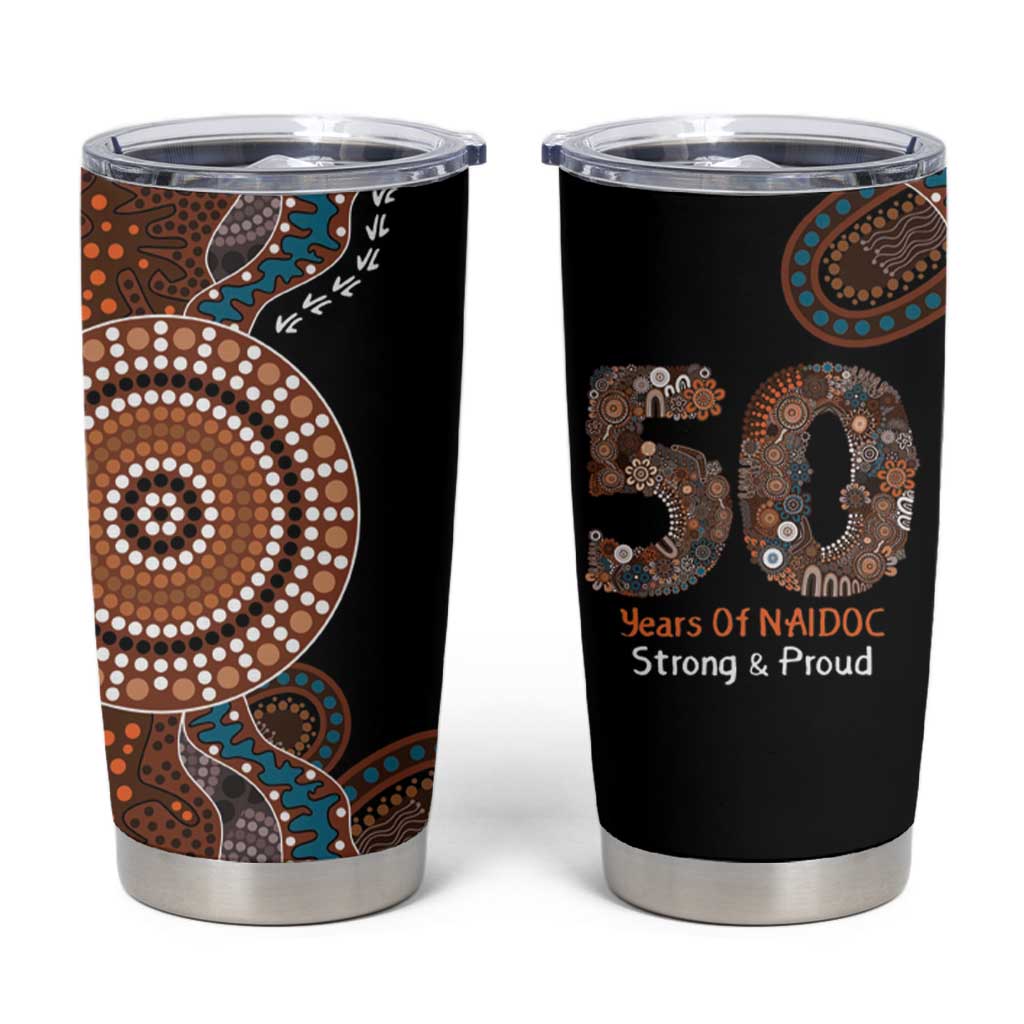 50 Years Of NAIDOC Tumbler Cup Strong and Proud Aboriginal Dot Painting No1