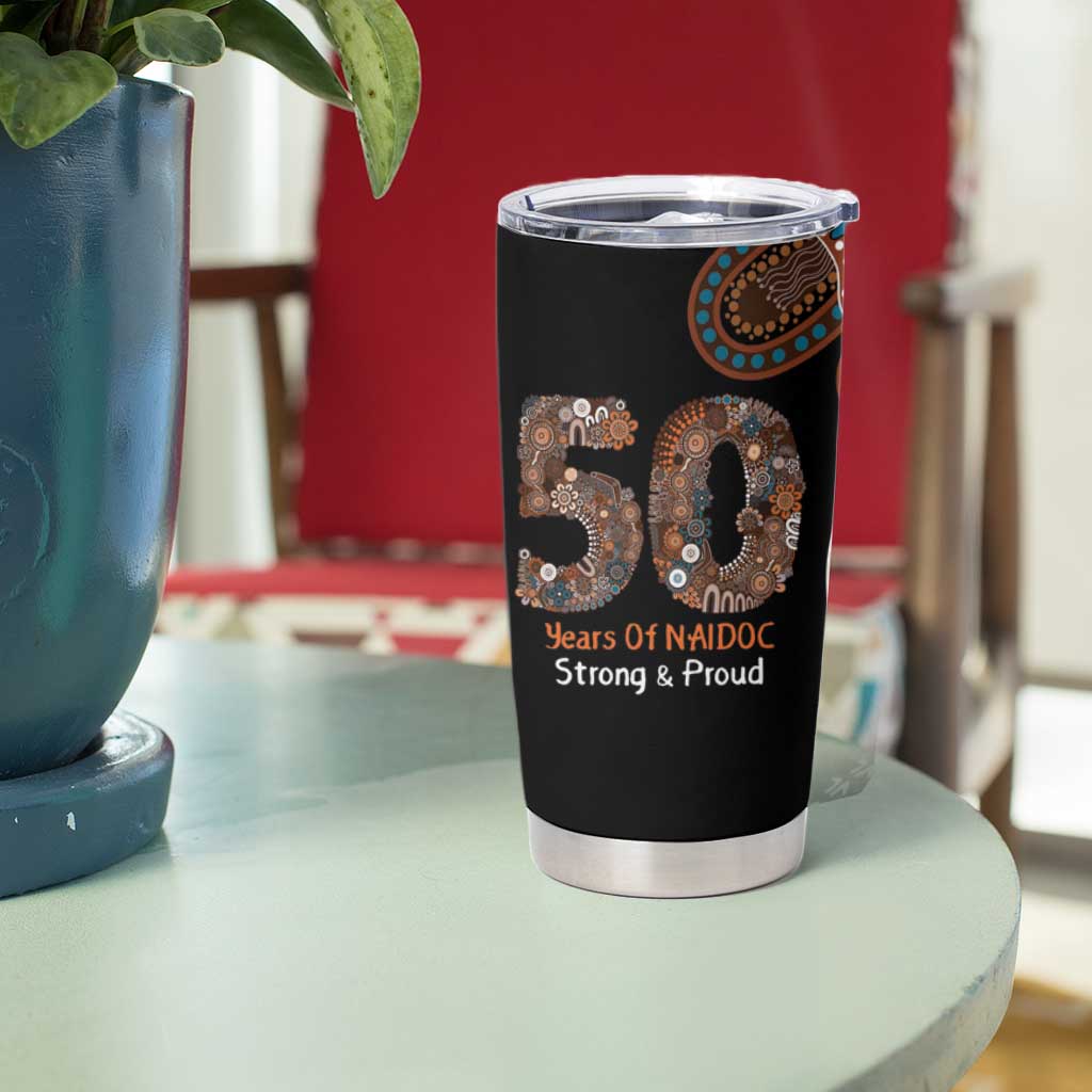 50 Years Of NAIDOC Tumbler Cup Strong and Proud Aboriginal Dot Painting No1