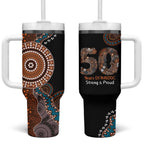 50 Years Of NAIDOC Tumbler With Handle Strong and Proud Aboriginal Dot Painting No1