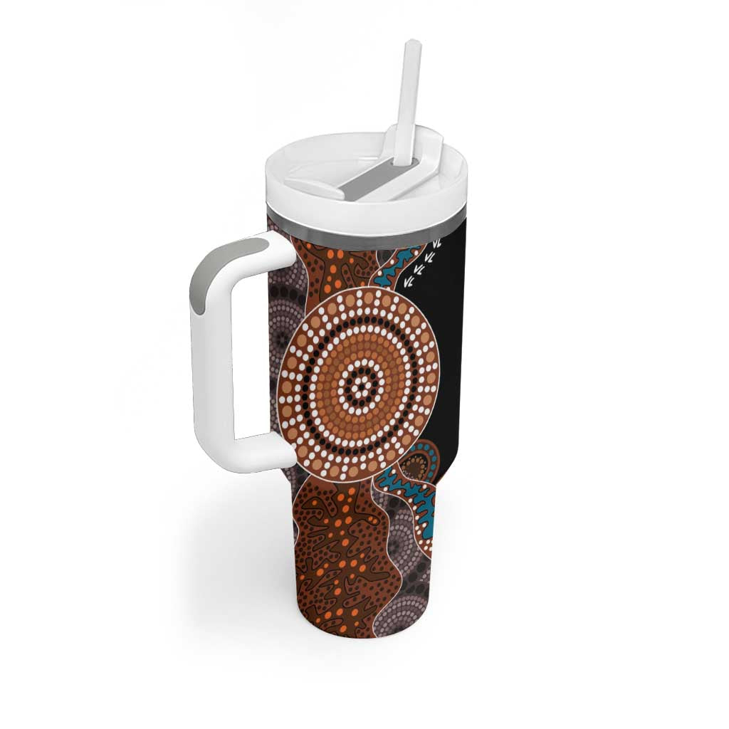50 Years Of NAIDOC Tumbler With Handle Strong and Proud Aboriginal Dot Painting No1