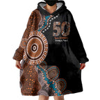 50 Years Of NAIDOC Wearable Blanket Hoodie Strong and Proud Aboriginal Dot Painting No1