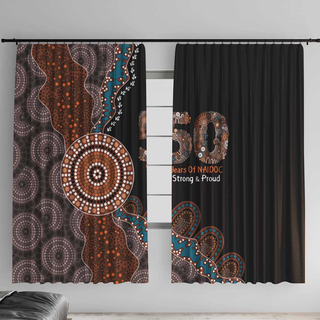 50 Years Of NAIDOC Window Curtain Strong and Proud Aboriginal Dot Painting No1