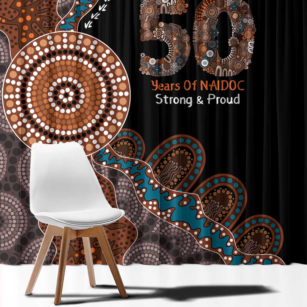 50 Years Of NAIDOC Window Curtain Strong and Proud Aboriginal Dot Painting No1