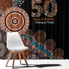 50 Years Of NAIDOC Window Curtain Strong and Proud Aboriginal Dot Painting No1