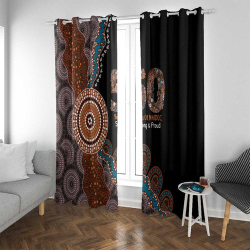 50 Years Of NAIDOC Window Curtain Strong and Proud Aboriginal Dot Painting No1