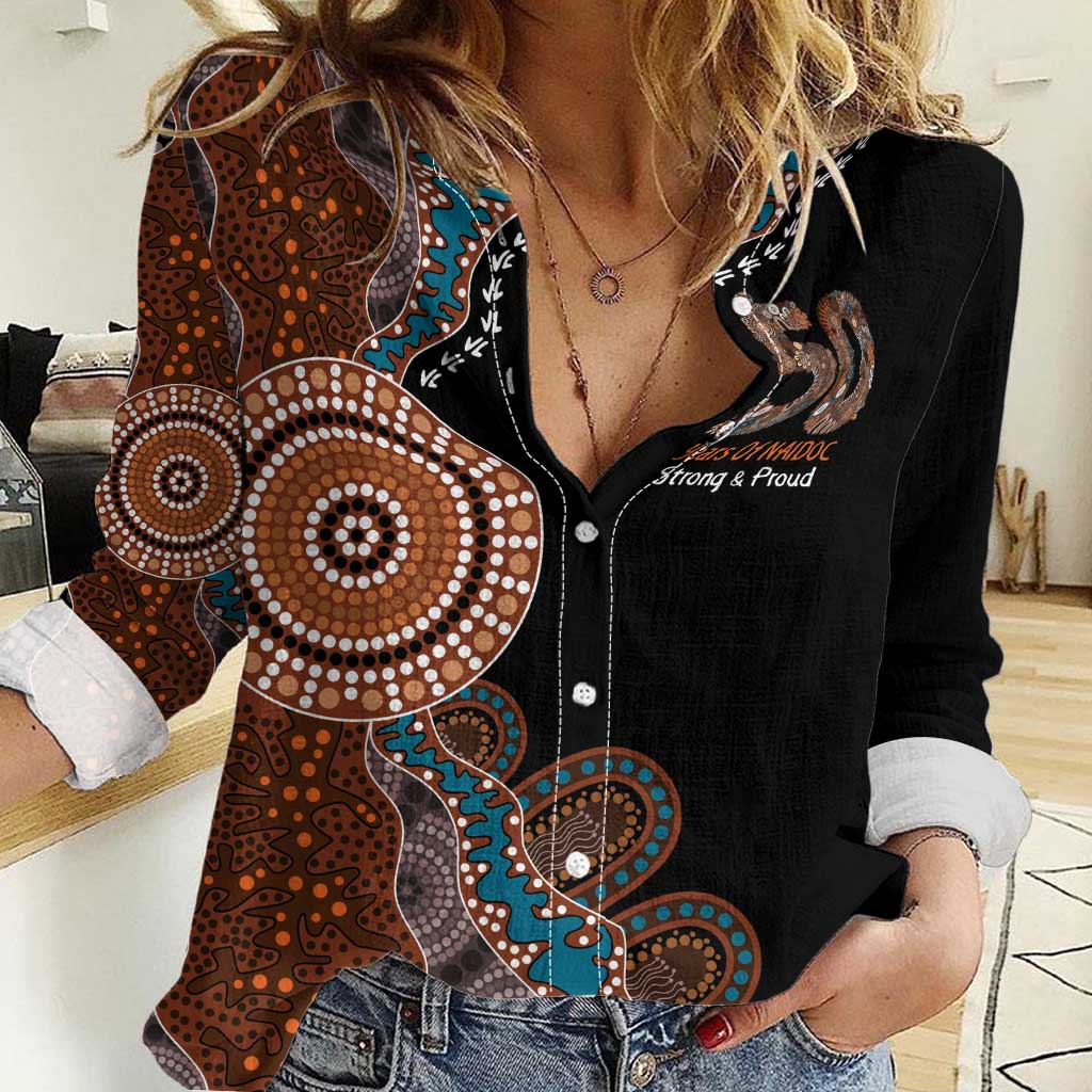 50 Years Of NAIDOC Women Casual Shirt Strong and Proud Aboriginal Dot Painting No1