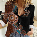 50 Years Of NAIDOC Women Casual Shirt Strong and Proud Aboriginal Dot Painting No1