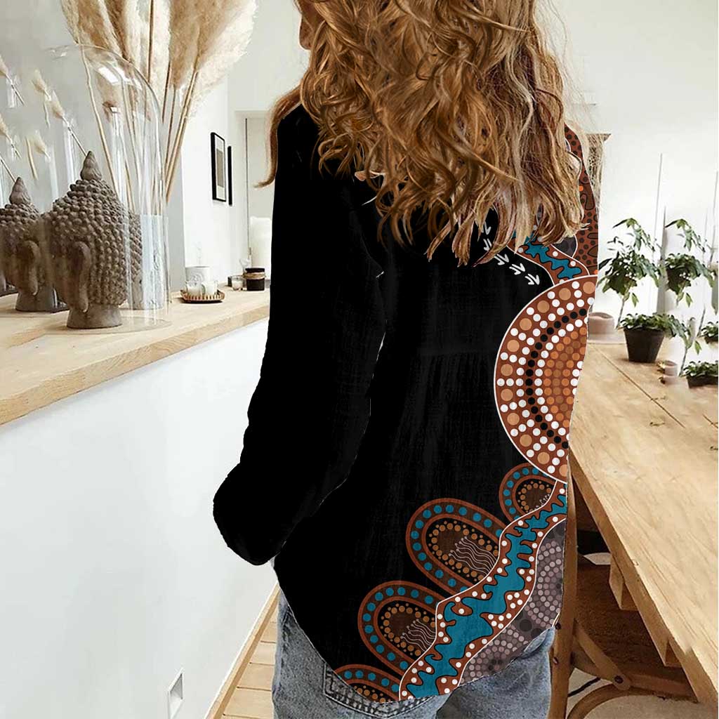 50 Years Of NAIDOC Women Casual Shirt Strong and Proud Aboriginal Dot Painting No1