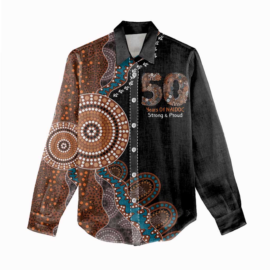 50 Years Of NAIDOC Women Casual Shirt Strong and Proud Aboriginal Dot Painting No1