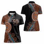 50 Years Of NAIDOC Women Polo Shirt Strong and Proud Aboriginal Dot Painting No1