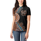 50 Years Of NAIDOC Women Polo Shirt Strong and Proud Aboriginal Dot Painting No1