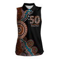 50 Years Of NAIDOC Women Sleeveless Polo Shirt Strong and Proud Aboriginal Dot Painting No1