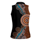 50 Years Of NAIDOC Women Sleeveless Polo Shirt Strong and Proud Aboriginal Dot Painting No1