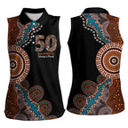 50 Years Of NAIDOC Women Sleeveless Polo Shirt Strong and Proud Aboriginal Dot Painting No1