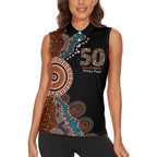 50 Years Of NAIDOC Women Sleeveless Polo Shirt Strong and Proud Aboriginal Dot Painting No1
