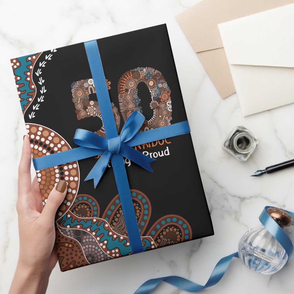 50 Years Of NAIDOC Wrapping Paper Strong and Proud Aboriginal Dot Painting No1 - Aussie Hoodie