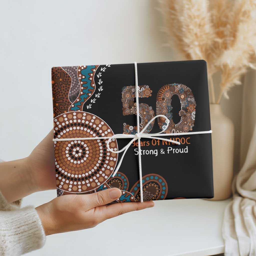 50 Years Of NAIDOC Wrapping Paper Strong and Proud Aboriginal Dot Painting No1 - Aussie Hoodie