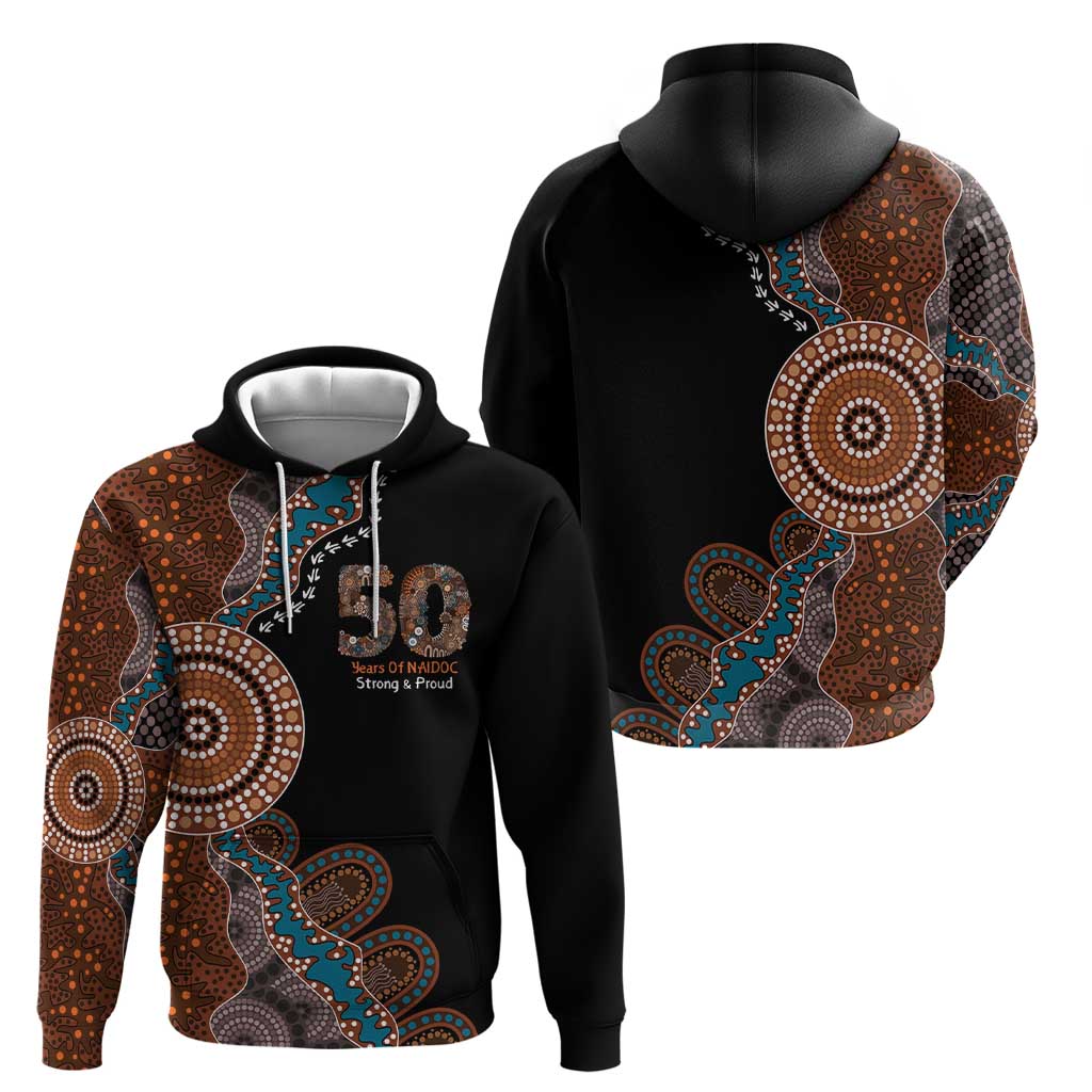 50 Years Of NAIDOC Zip Hoodie Strong and Proud Aboriginal Dot Painting No1