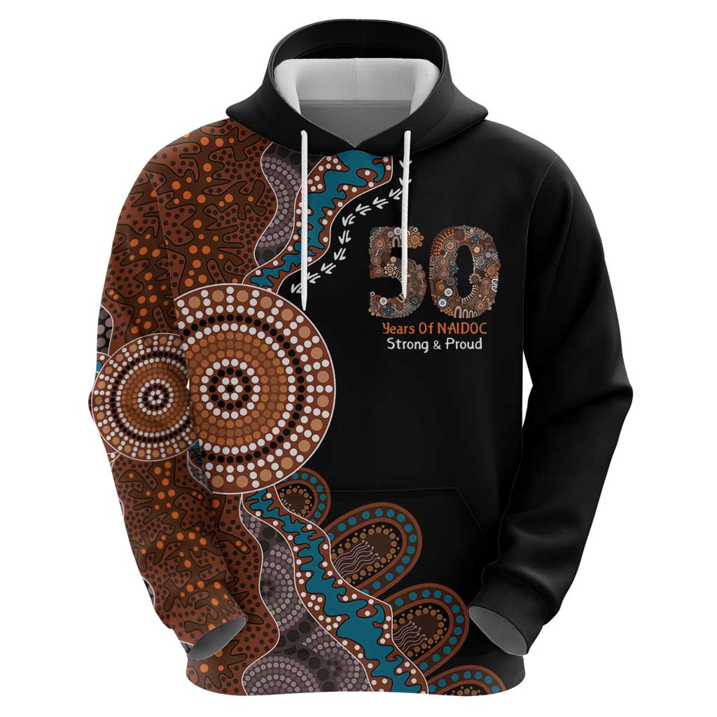 50 Years Of NAIDOC Zip Hoodie Strong and Proud Aboriginal Dot Painting No1