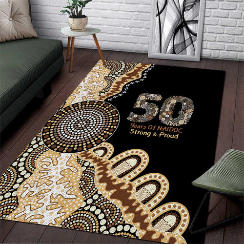 50 Years Of NAIDOC Area Rug Strong and Proud Aboriginal Dot Painting No2