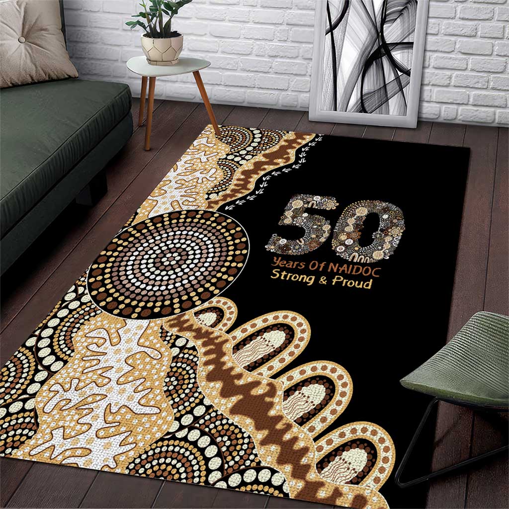 50 Years Of NAIDOC Area Rug Strong and Proud Aboriginal Dot Painting No2