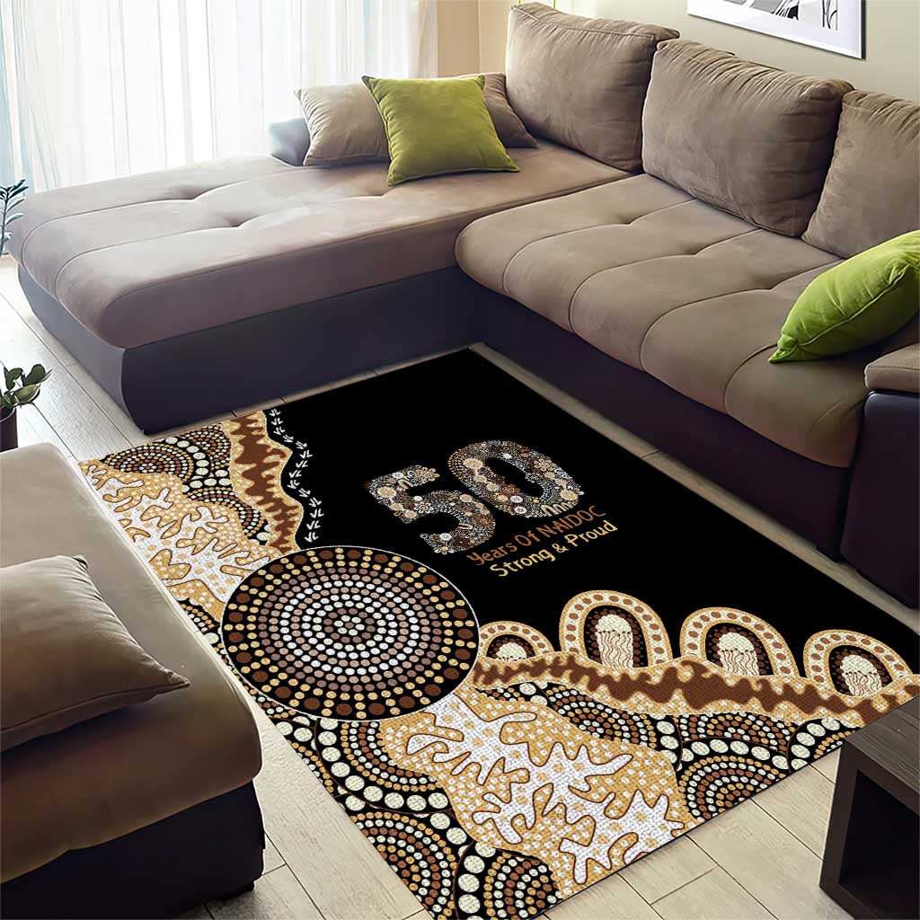 50 Years Of NAIDOC Area Rug Strong and Proud Aboriginal Dot Painting No2