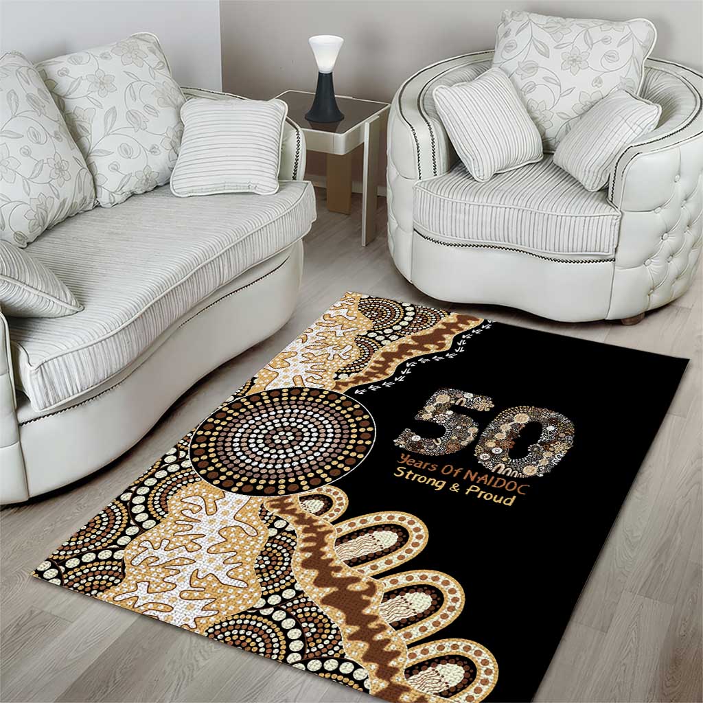 50 Years Of NAIDOC Area Rug Strong and Proud Aboriginal Dot Painting No2
