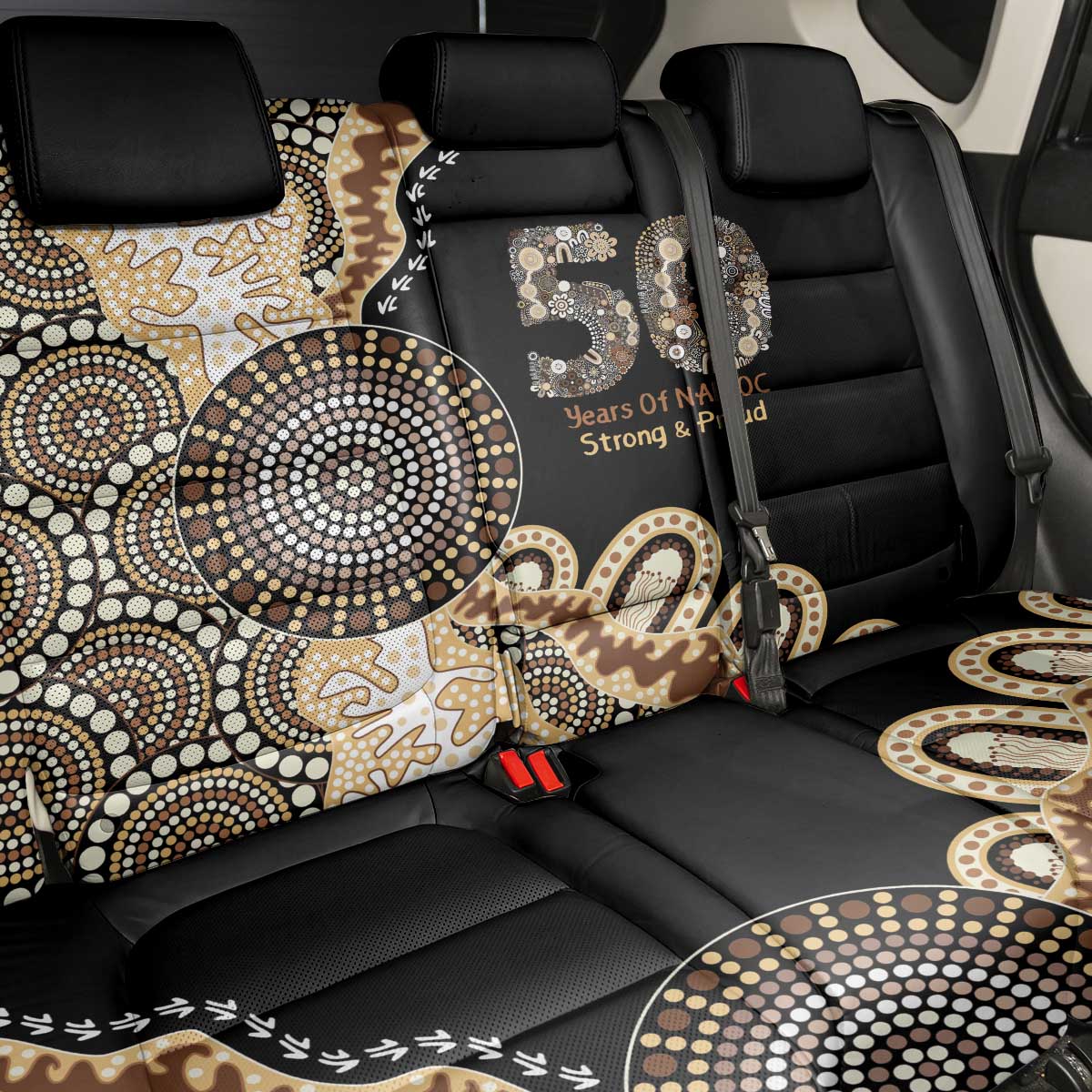 50 Years Of NAIDOC Back Car Seat Cover Strong and Proud Aboriginal Dot Painting No2