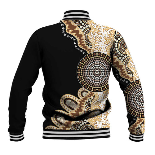 50 Years Of NAIDOC Baseball Jacket Strong and Proud Aboriginal Dot Painting No2