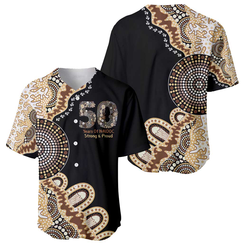 50 Years Of NAIDOC Baseball Jersey Strong and Proud Aboriginal Dot Painting No2
