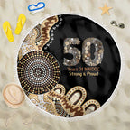 50 Years Of NAIDOC Beach Blanket Strong and Proud Aboriginal Dot Painting No2